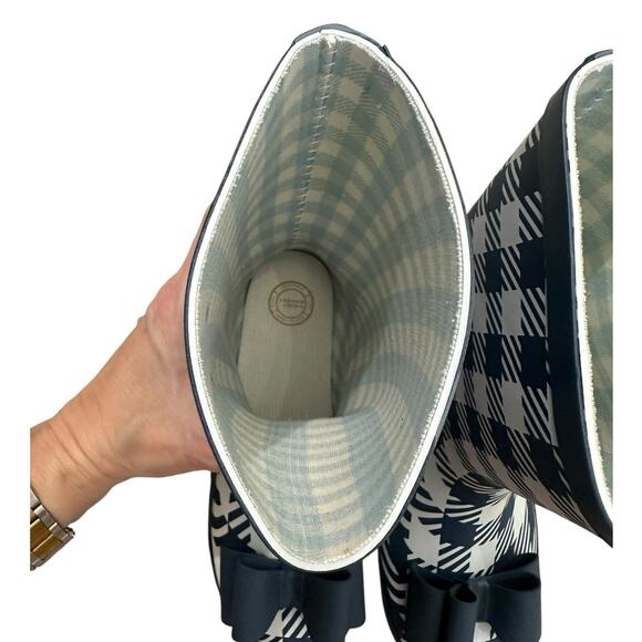 WHIM & WANDER by SWEETHONEY Navy Check Bow Rain Boots 1 - Picture 8 of 8